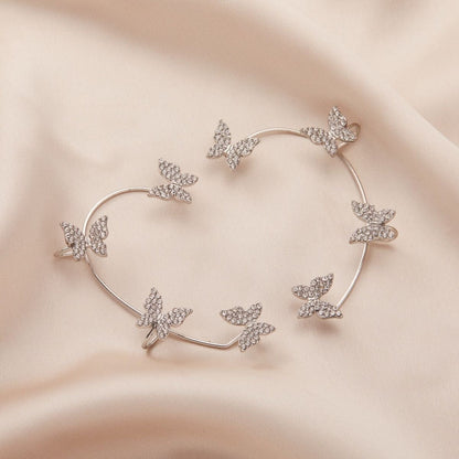 Silver Butterfly Ear Cuffs