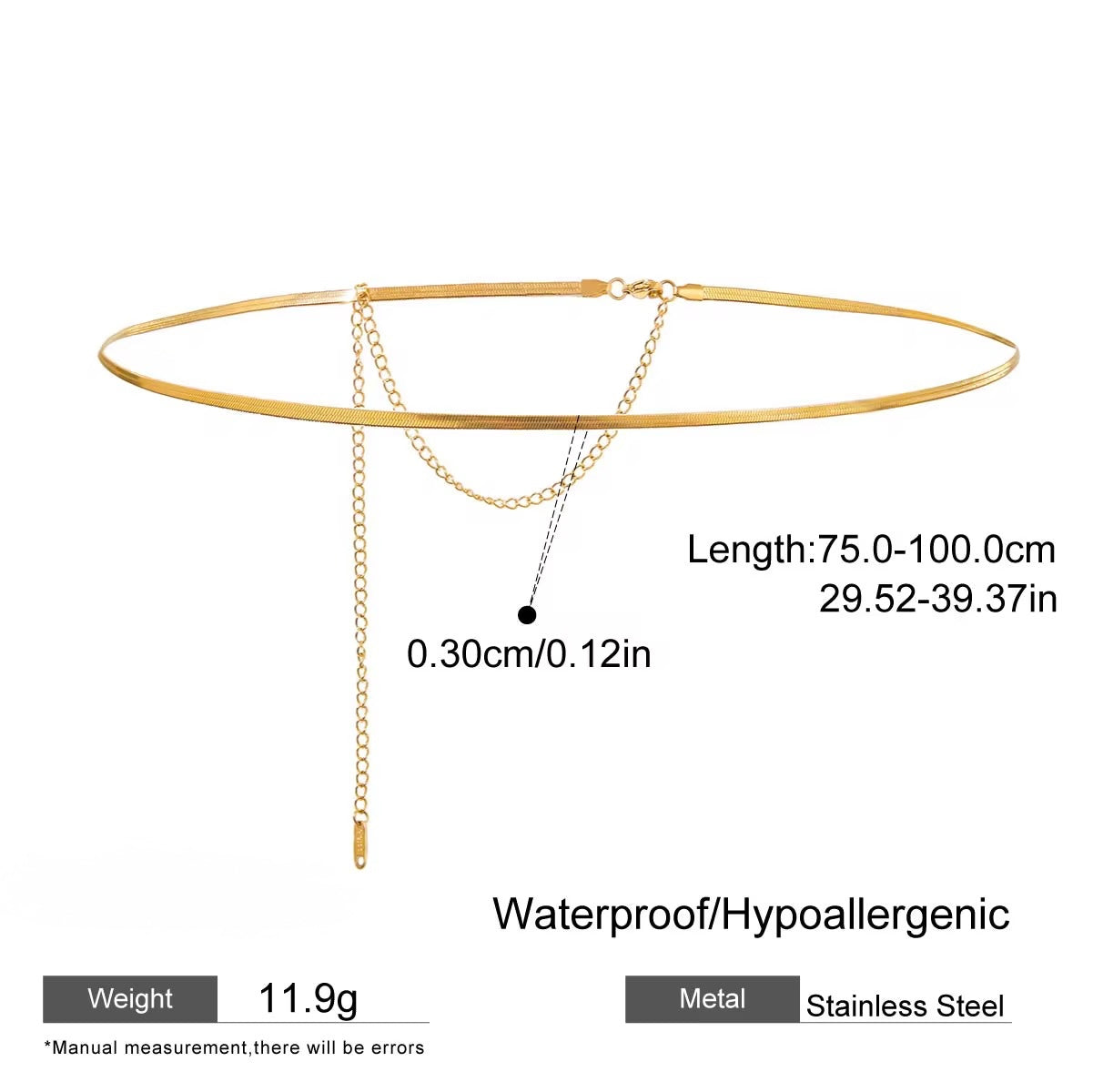 18K Gold Polished Waist Chain – Minimalist | Pearl & Shell | Seashell Statement