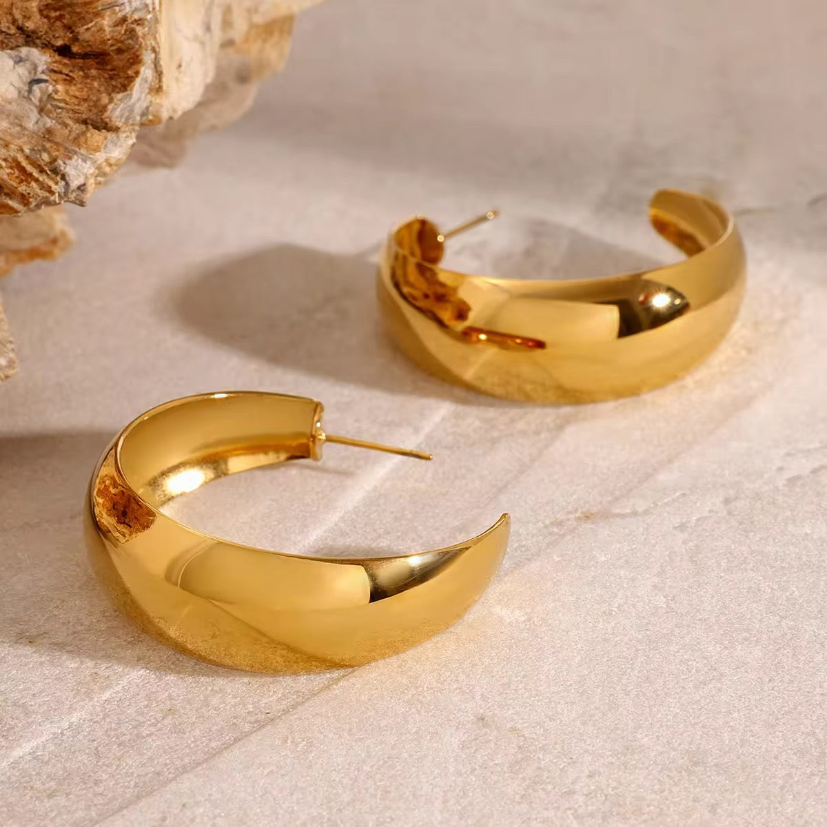 Aarina Golden Blossom 18K Gold Plated Floral Drop Earrings