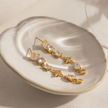 Celestial Mixed-Charm Drop Earrings