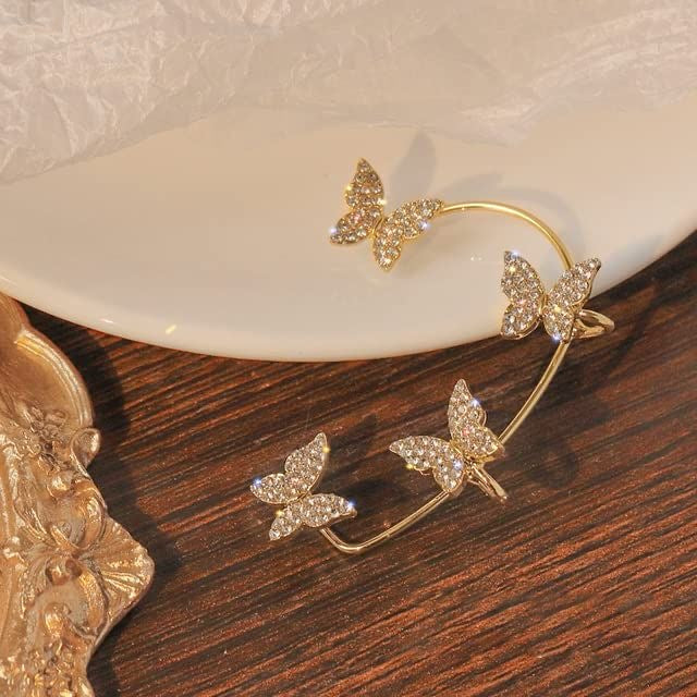 Gold Butterfly Ear Cuffs PAIR