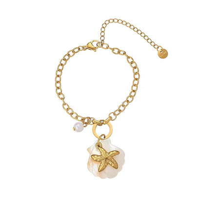 "Aarina Jewellery 18k Gold Plated Ocean Charm Bracelet – Anti-Tarnish & Waterproof "
