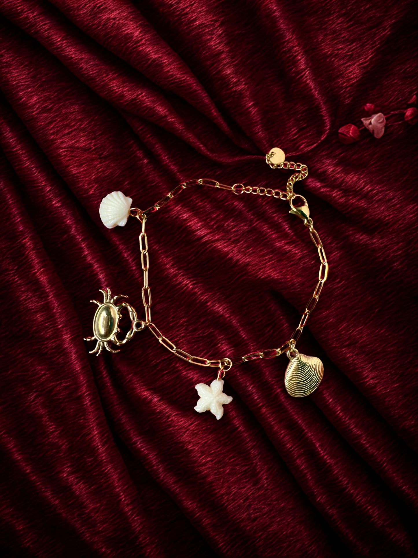 "Aarina Jewellery 18k Gold Plated Coastal Charm Bracelet – Anti-Tarnish & Waterproof "