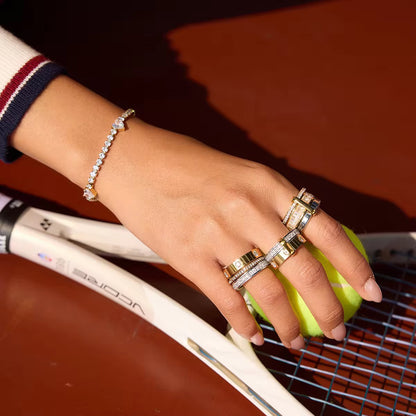Triple-Layered Mixed Metal Statement Ring