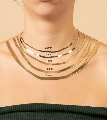 ChainAarina Jewellery 18k Gold Plated 2.5mm Herringbone Chain Necklace