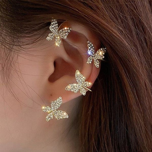 Gold Butterfly Ear Cuffs