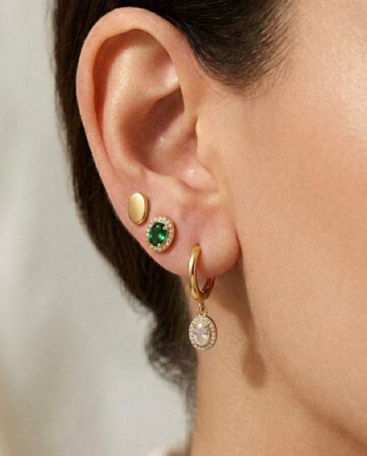 Emerald Halo Elegance Set (Set of 3)