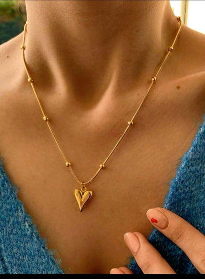 "Golden Embrace 18K Gold Plated Heart Pendant Necklace – Waterproof & Anti-Tarnish | Aarina Jewellery