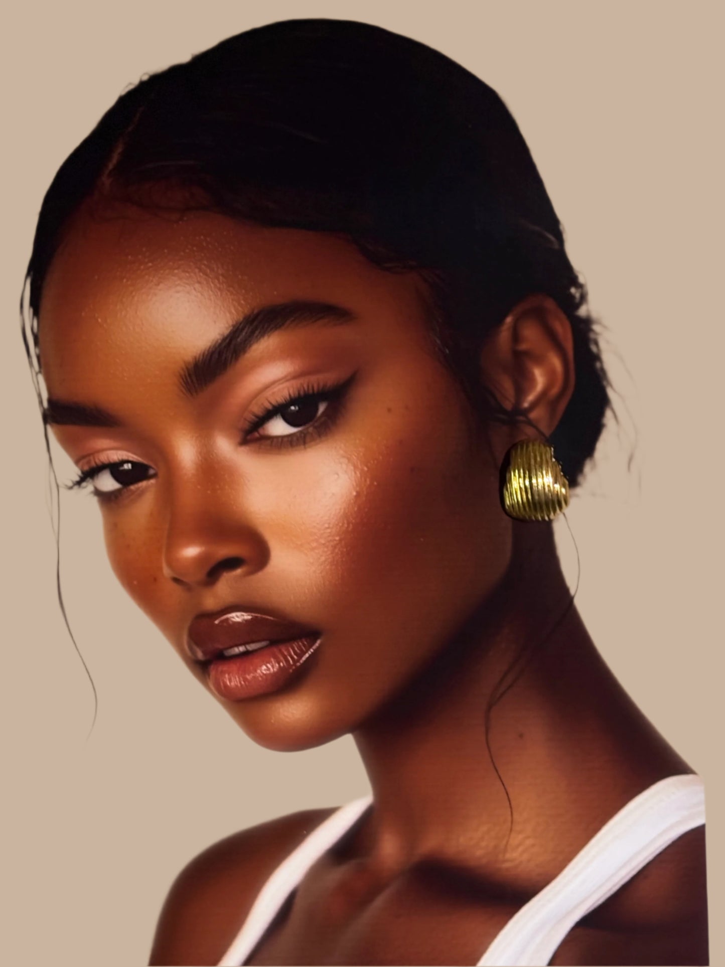 " Aarina Aurelia Sculpted Hoops – 18K Gold Plated, Anti-Tarnish & Waterproof "