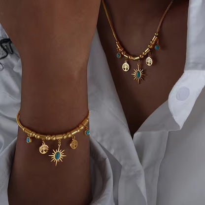 Celestial Turquoise Charm Bracelet