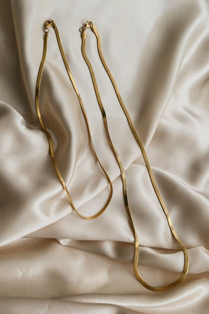 ChainAarina Jewellery 18k Gold Plated 2.5mm Herringbone Chain Necklace