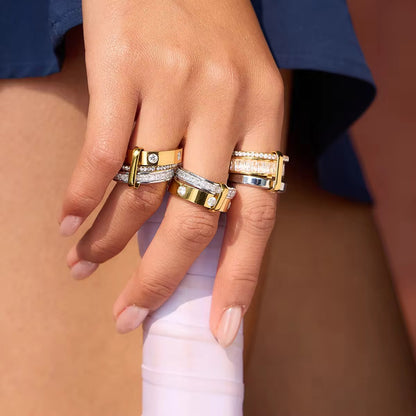 Triple-Layered Mixed Metal Statement Ring