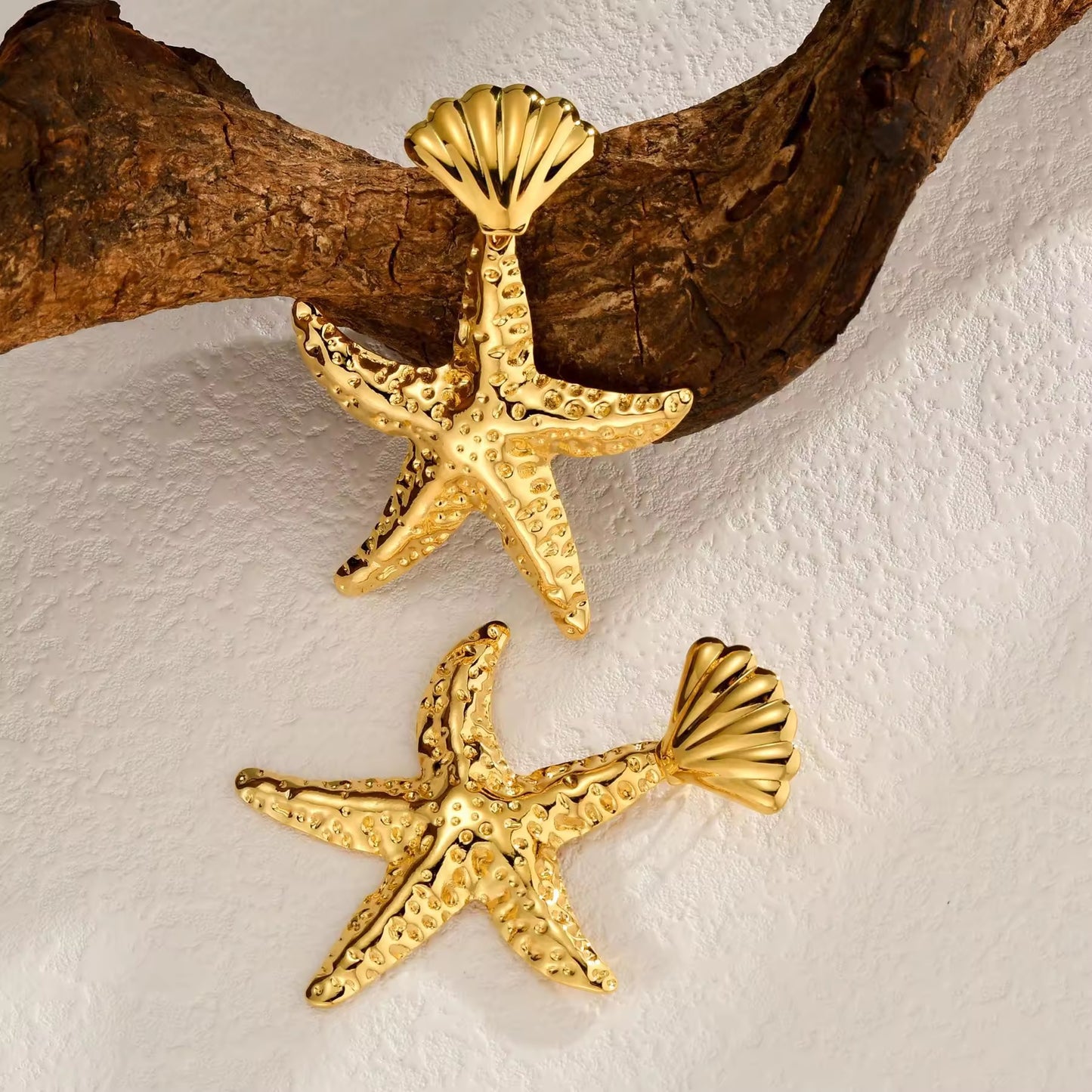 Aarina  Ocean Muse Starfish Earrings – 18K Gold Plated, Anti-Tarnish & Waterproof