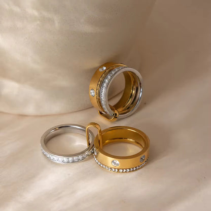 Triple-Layered Mixed Metal Statement Ring