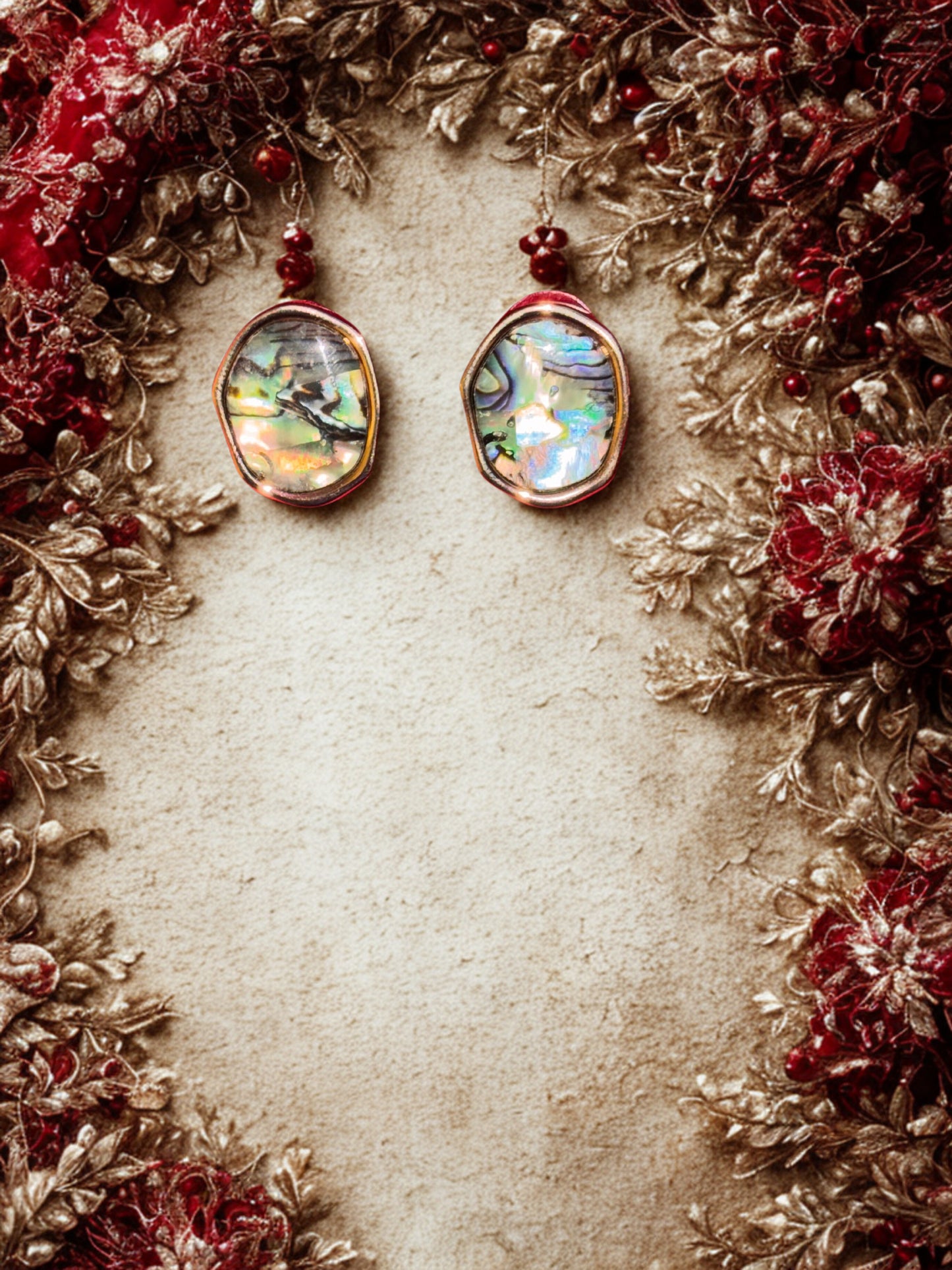 "Aarina Abalone Aura 18K Gold Plated Stud Earrings
"