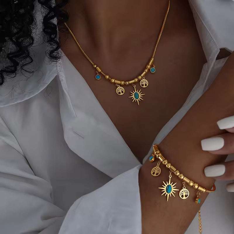 Celestial Turquoise Charm Bracelet