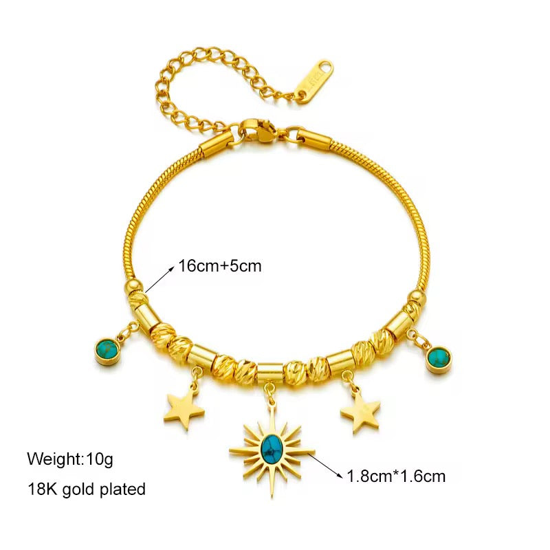 Celestial Turquoise Charm Bracelet