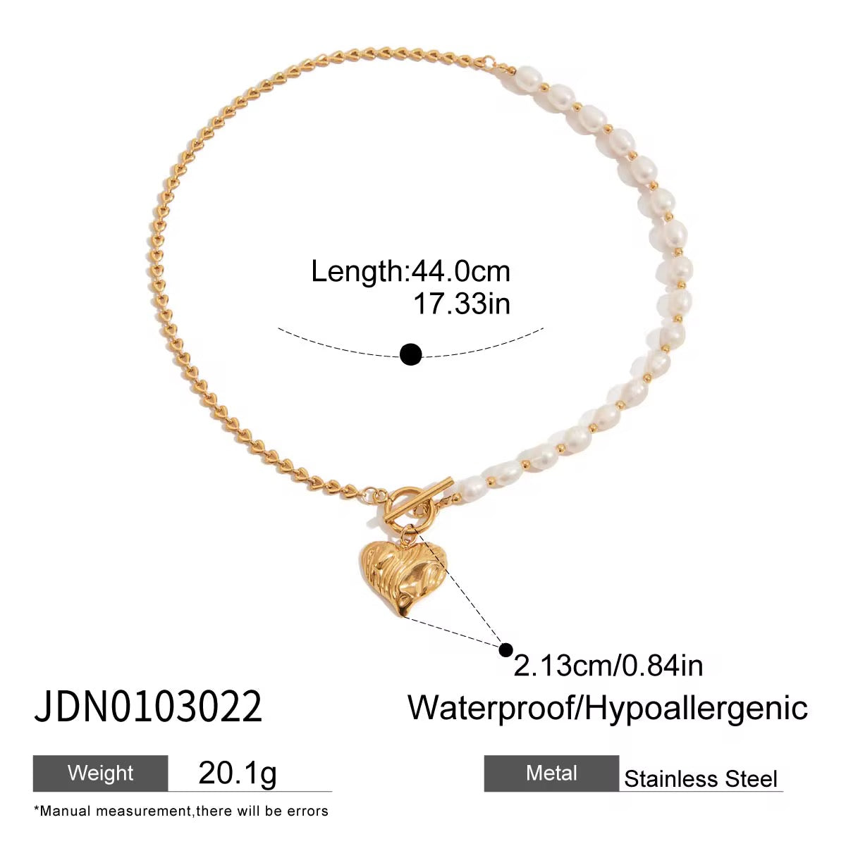 Pearl & Heart Dual Chain Necklace
