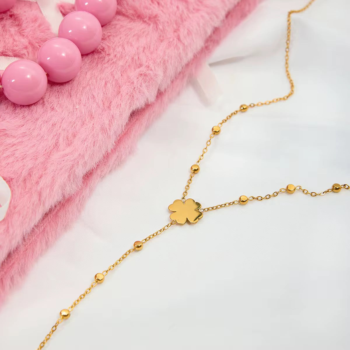 Golden Bloom Y‑Lariat Necklace