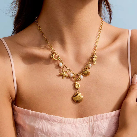 Ocean Muse Pearl & Charm Necklace