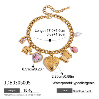 Ella Heart Charm Bracelet