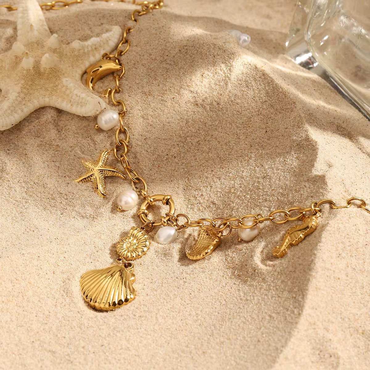 Ocean Muse Pearl & Charm Necklace