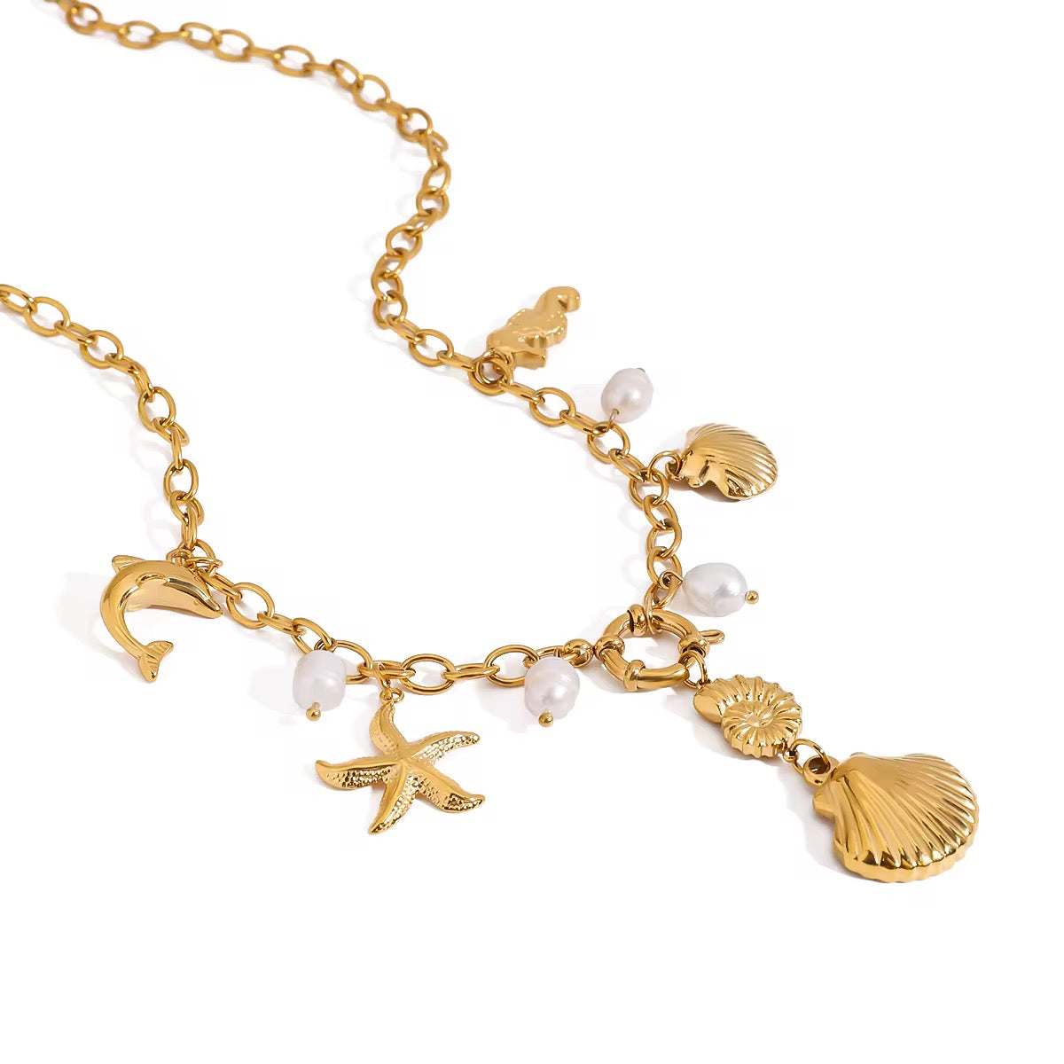 Ocean Muse Pearl & Charm Necklace