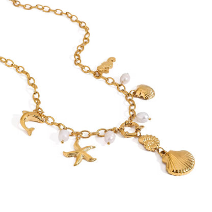 Ocean Muse Pearl & Charm Necklace