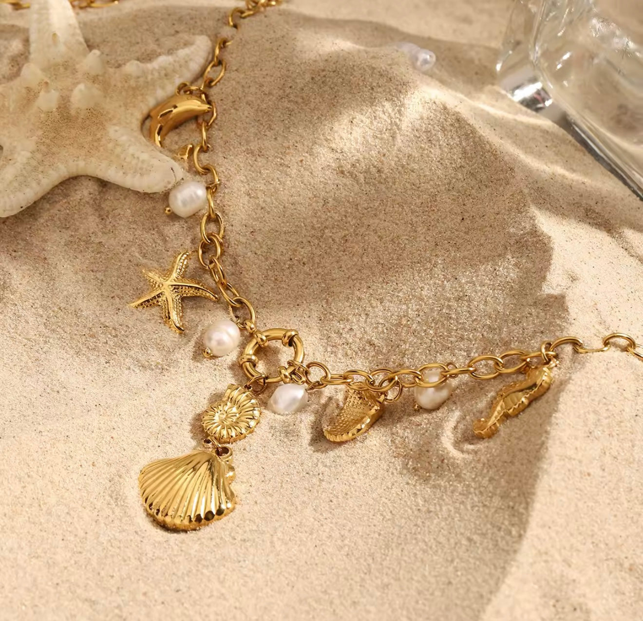 Ocean Muse Pearl & Charm Necklace