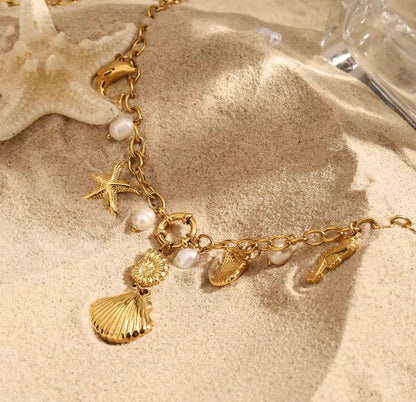 Ocean Muse Pearl & Charm Necklace