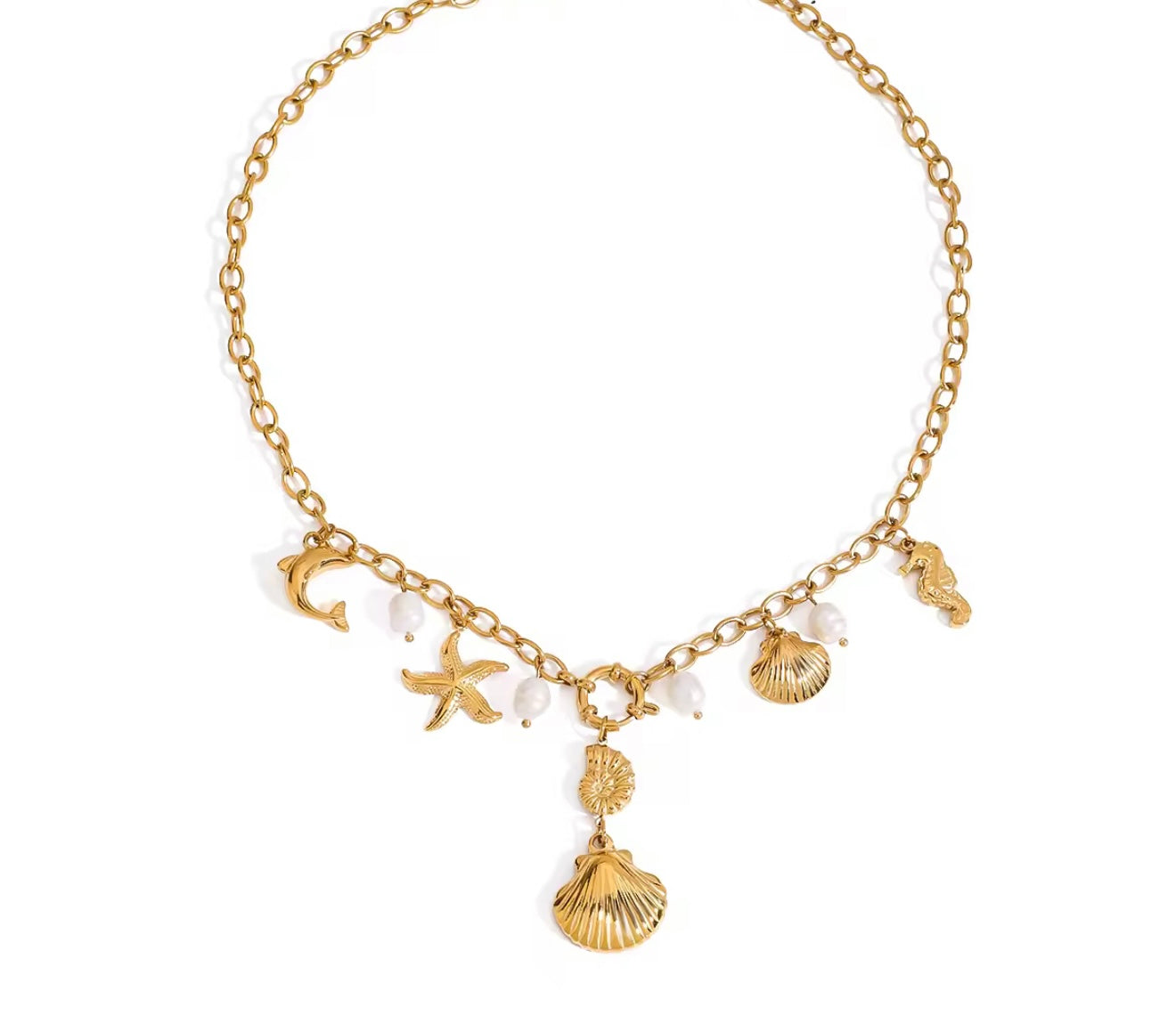 Ocean Muse Pearl & Charm Necklace