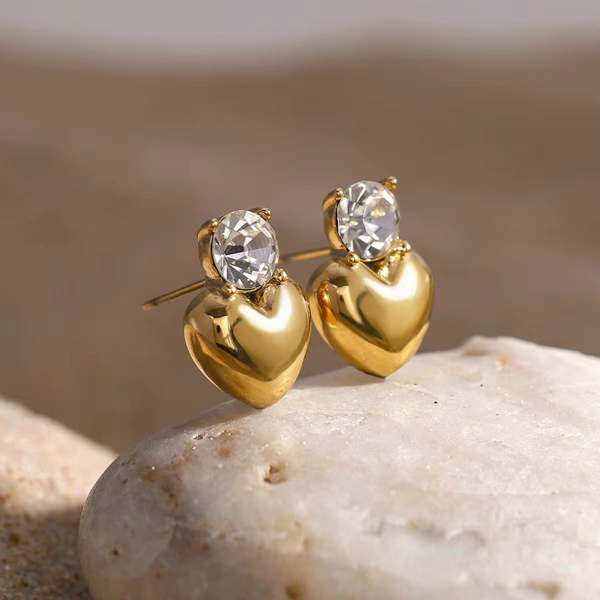 Sweetheart Shine Crystal Heart Studs