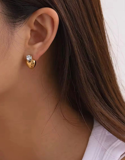 Sweetheart Shine Crystal Heart Studs