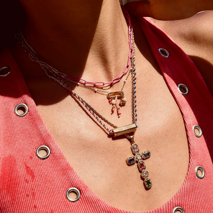 exquisite crystal cross pendant