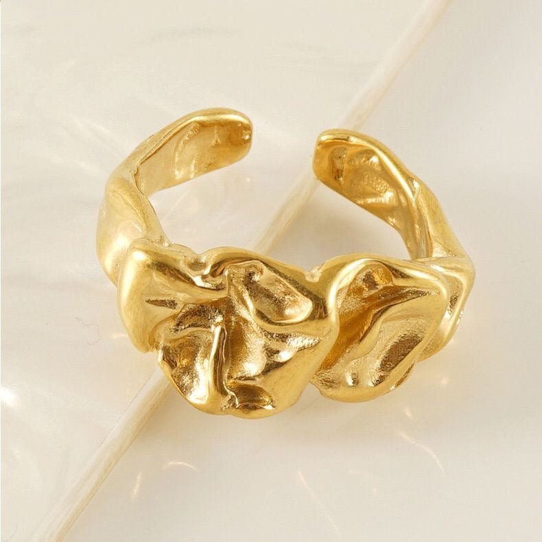 Molten Gold Adjustable Statement Ring