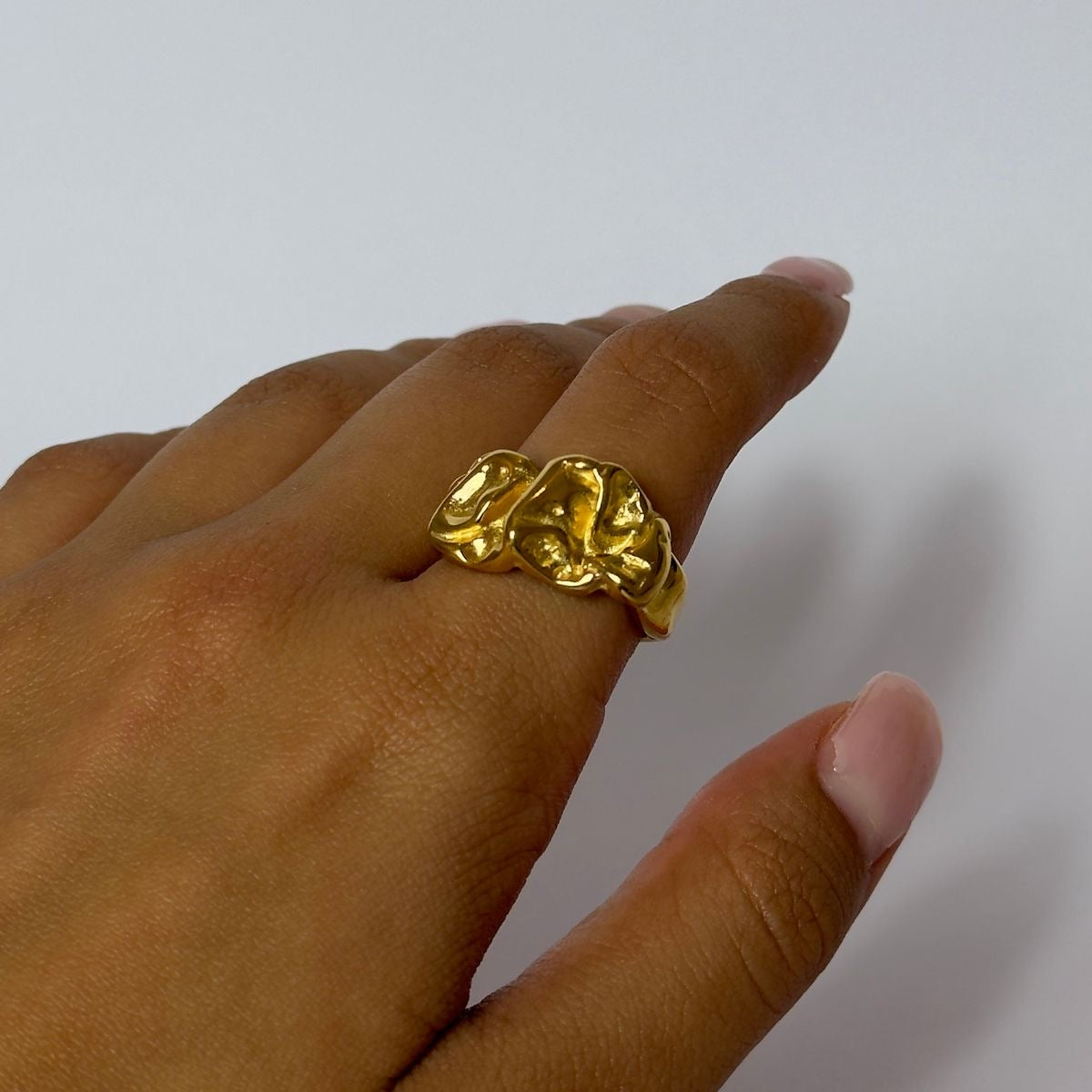 Molten Gold Adjustable Statement Ring