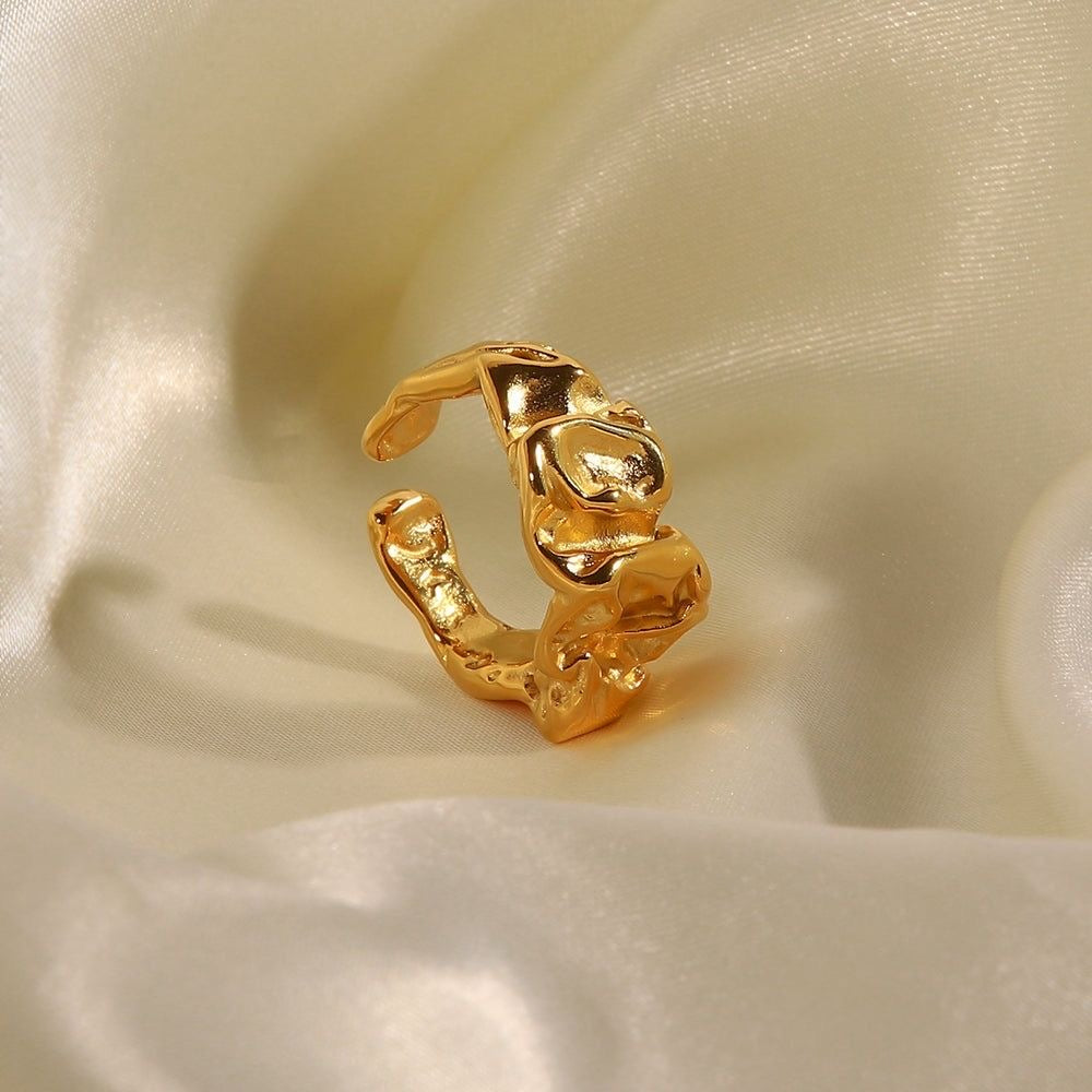 Molten Gold Adjustable Statement Ring