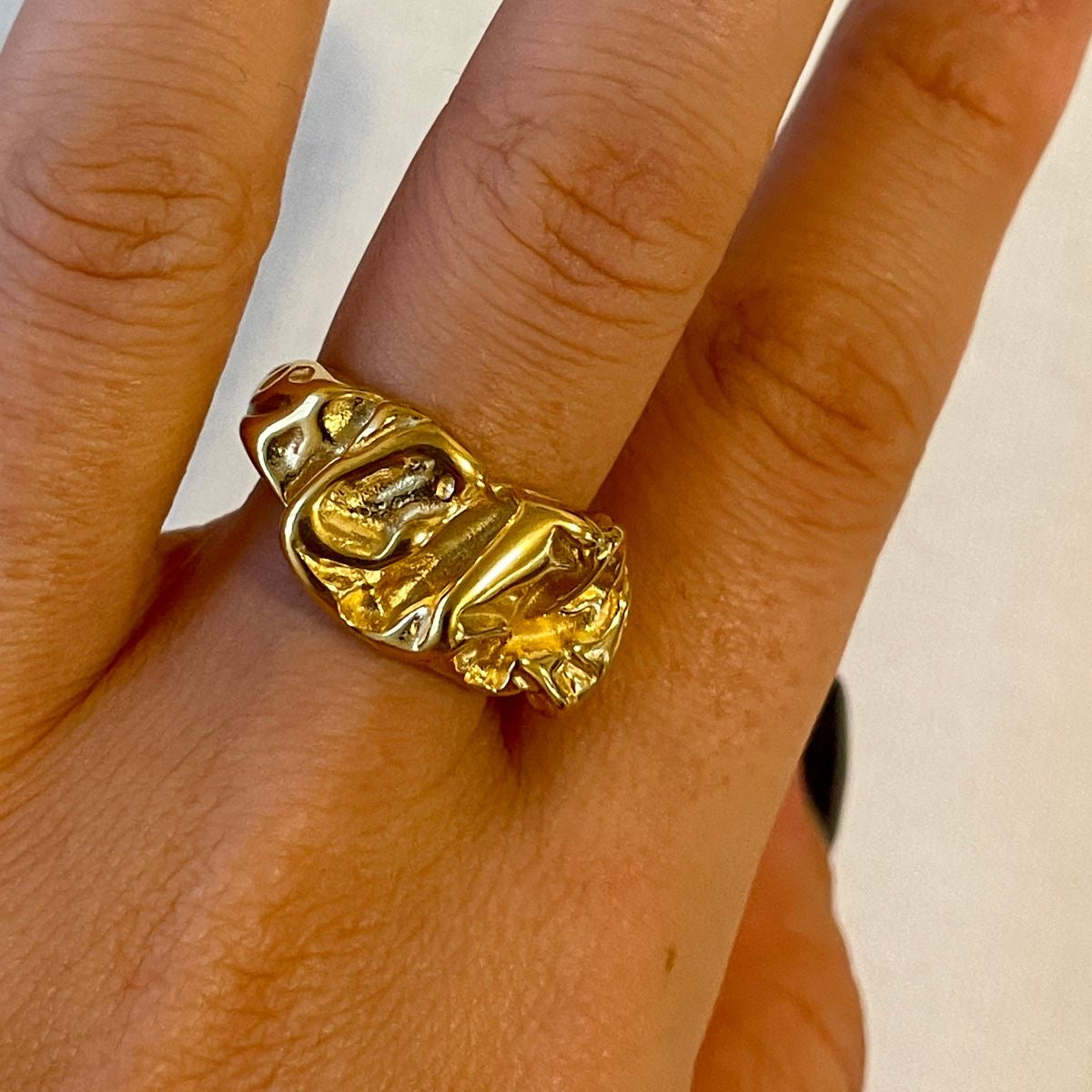 Molten Gold Adjustable Statement Ring