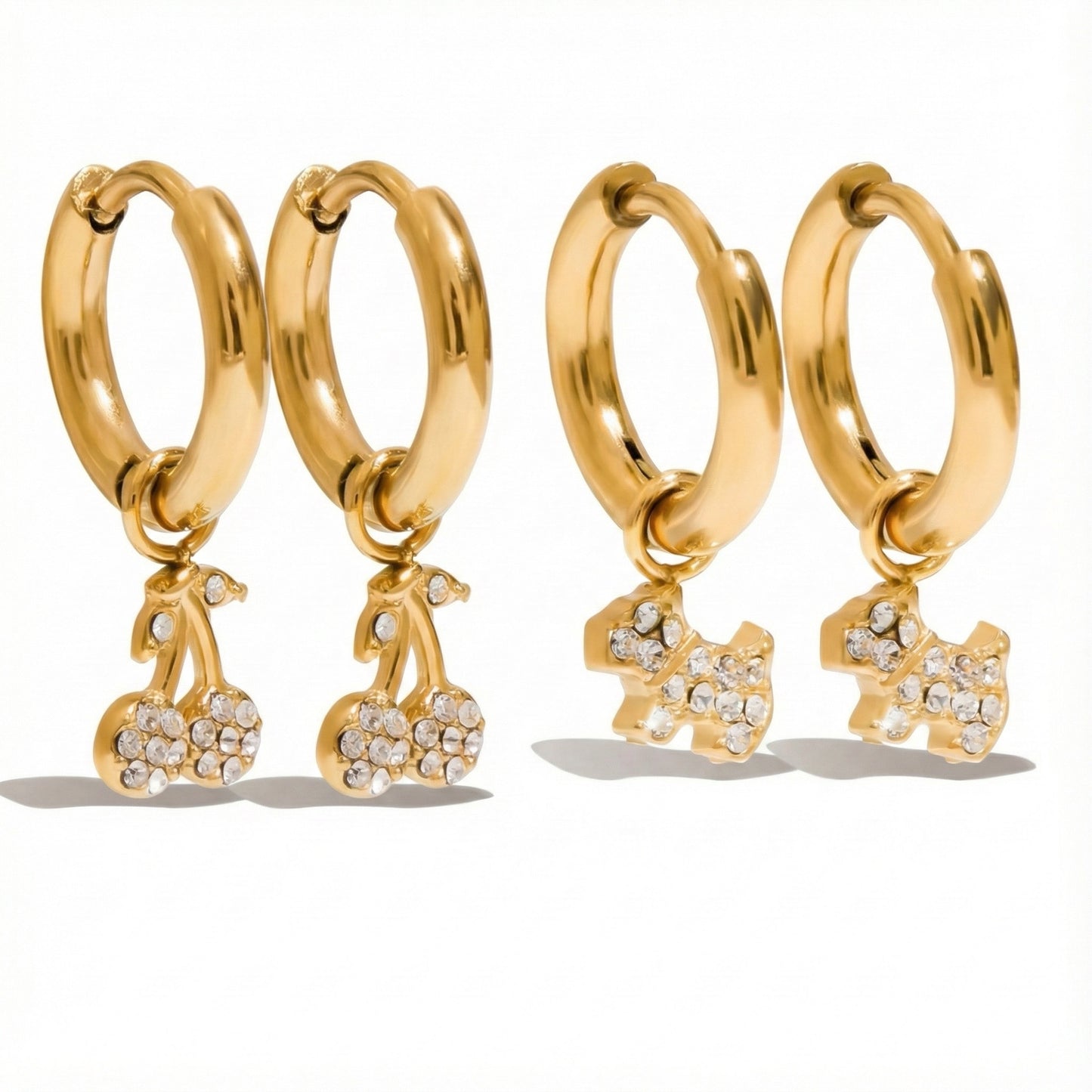 Cherry Sparkle Crystal Huggies