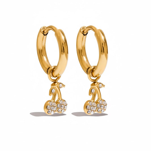 Cherry Sparkle Crystal Huggies