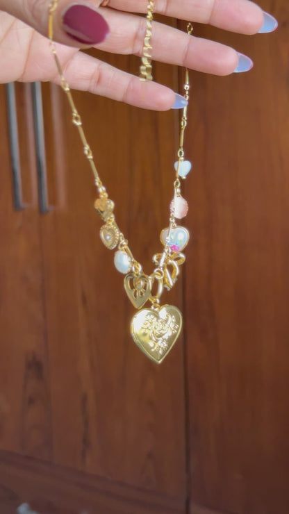 Hazel Heart Locket Charm Necklace