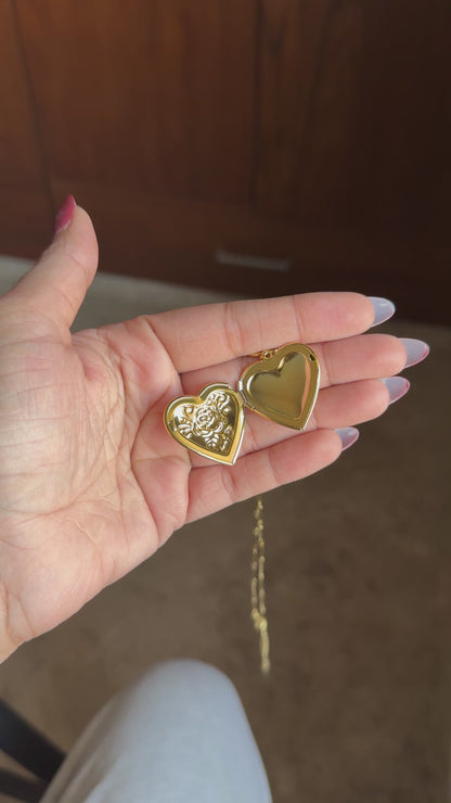 Hazel Heart Locket Charm Necklace